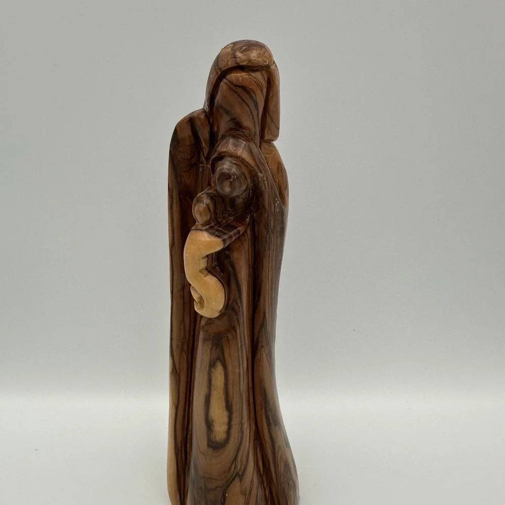 Holy Family‎ Hand Carved Olive Wood Baby Jesus Mary Joseph Statue Christmas